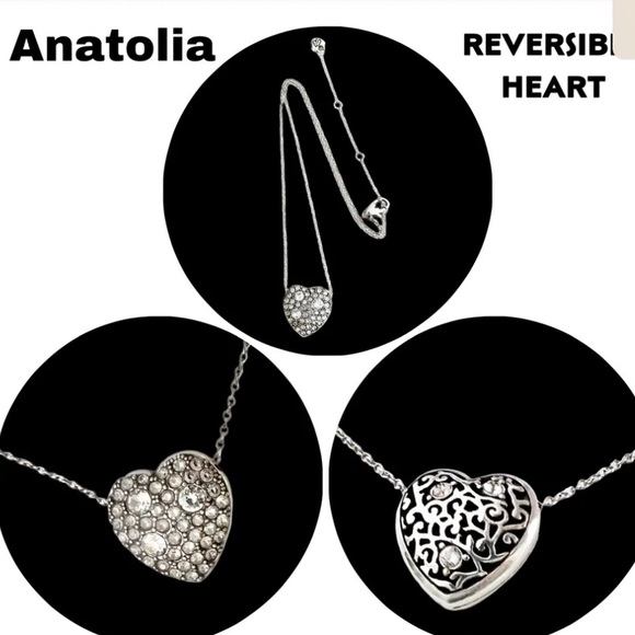 BRIGHTON ANATOLIA CRYSTAL HEART REVERSIBLE NECKLACE - Picture 3 of 6
